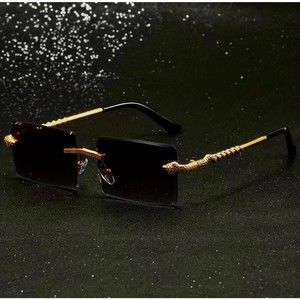Men's Rimless Snake Leg Sunglasses UV Resistant For Street Photography Holiday